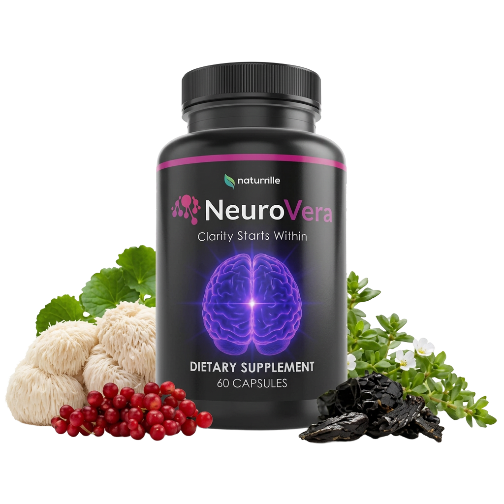 NeuroVera dietary supplement bottle with botanical ingredients